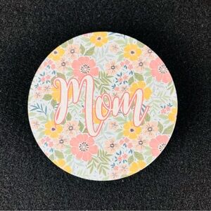 Sand + Fog Sand + Paws 2 Wick 12oz Candle Replacement Wood Lid “Mom” Flowers